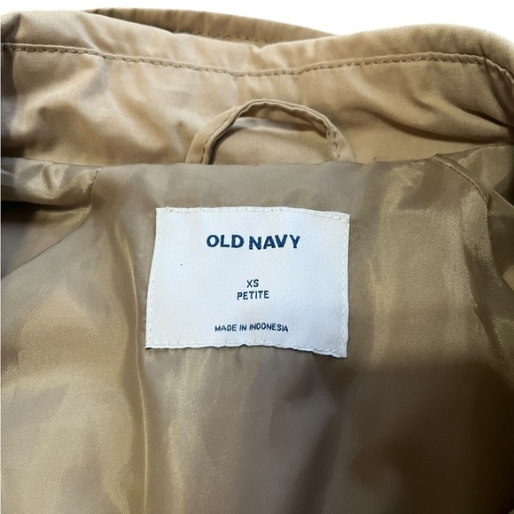 Old Navy Beige Double-Breasted Trench Coat woman size extra small - Picture 2 of 7